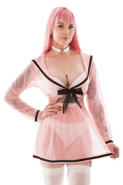 Ayumi Pink Long Sleeve Seifuku Set - Curve - Agashi Shop