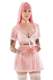 Ayumi Pink Short Sleeve Seifuku Set - Curve - Agashi Shop