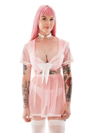 Ayumi Pink Short Sleeve Seifuku Set - Curve - Agashi Shop