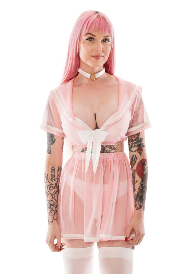 Ayumi Pink Short Sleeve Seifuku Set - Curve - Agashi Shop