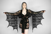 Black Bat Lace Winged Kimono - Agashi Shop