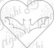 Heart Bat Wing Dangle Earring Card - Agashi Shop