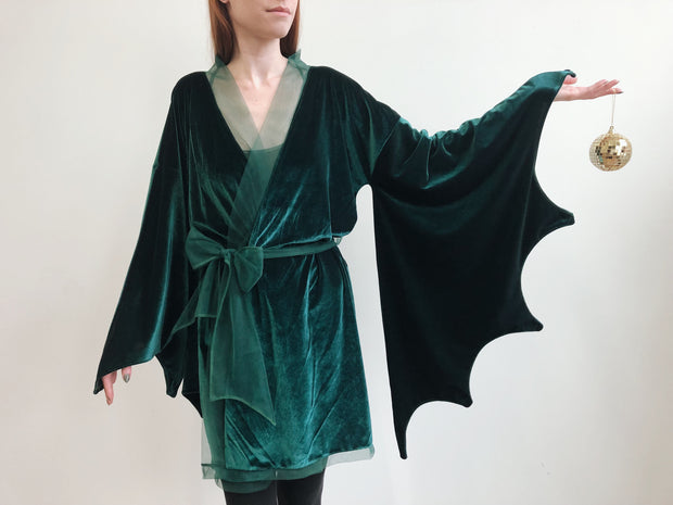 Velvet Bat Wing Kimono - Dress - Agashi Shop - Agashi by Christina O