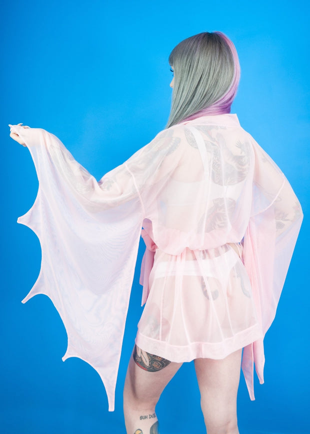 Mesh Bat Wing Kimono - Agashi Shop