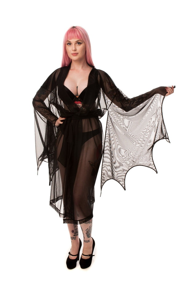 Mesh Bat Wing Kimono - Agashi Shop