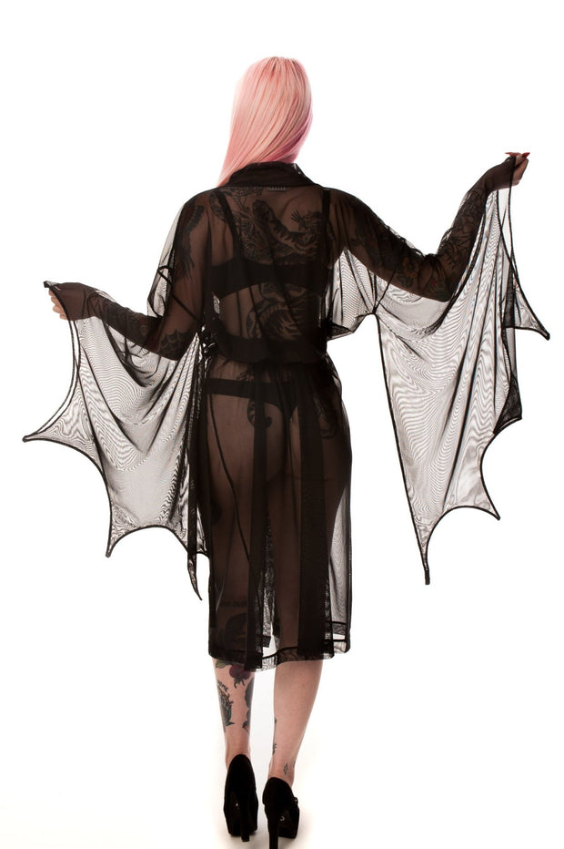 Mesh Bat Wing Kimono - Agashi Shop