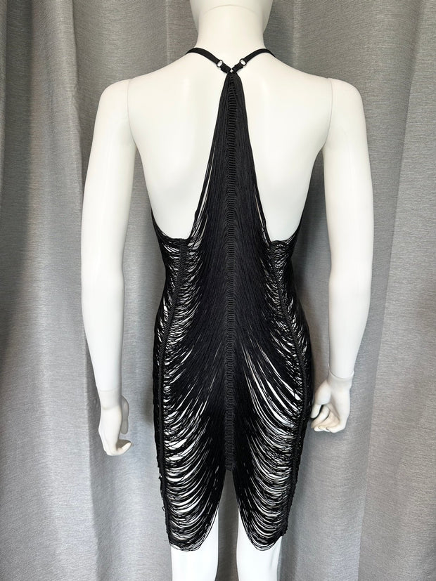 Preorder - Fringe Noir Dress - Agashi Shop