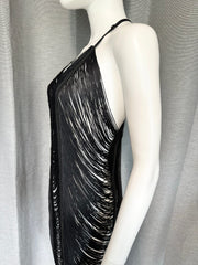 Preorder - Fringe Noir Dress - Agashi Shop