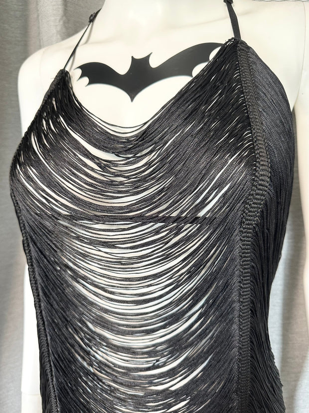 Preorder - Fringe Noir Dress - Agashi Shop