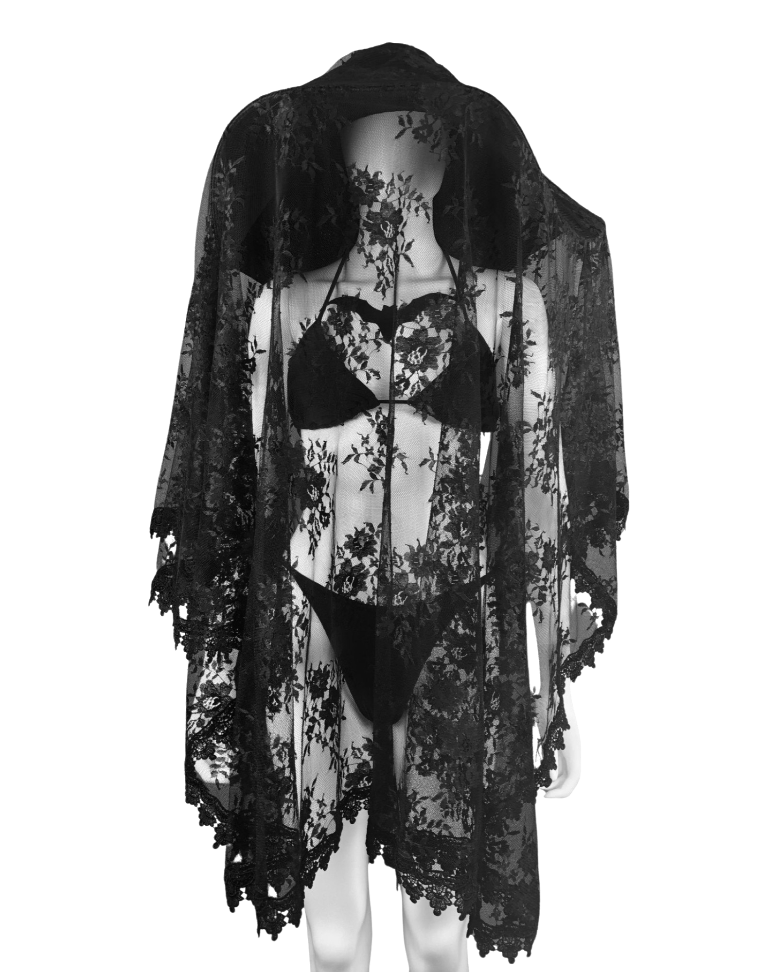 Set - Lydia Lace Veil & Some Like It Goth Hat - Agashi Shop