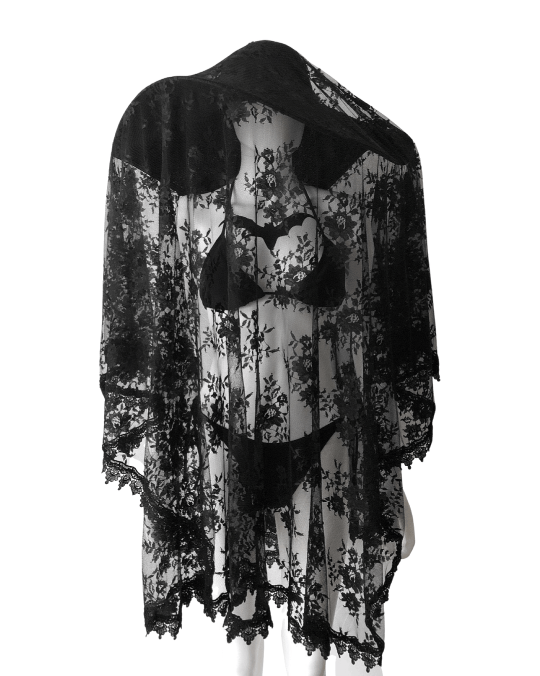 Set - Lydia Lace Veil & Some Like It Goth Hat – Agashi Shop display picture 1