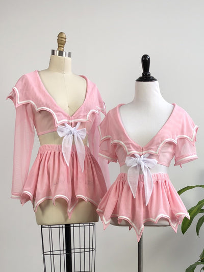 Special Edition Pastel Pink Ayumi Bat Wing Seifuku Set - Agashi Shop