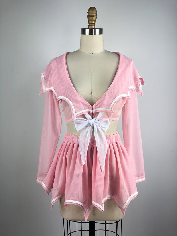 Special Edition Pastel Pink Ayumi Bat Wing Seifuku Set - Agashi Shop