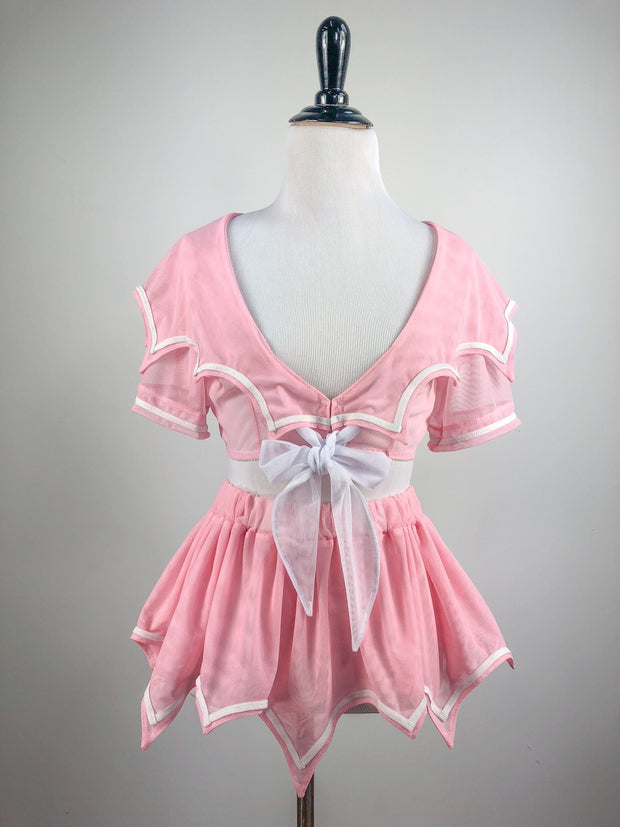 Special Edition Pastel Pink Ayumi Bat Wing Seifuku Set - Agashi Shop