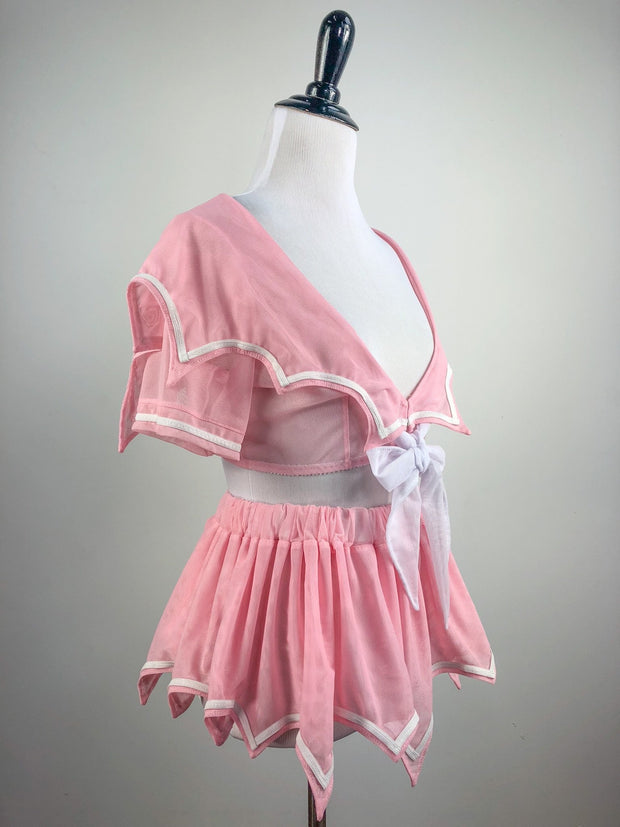 Special Edition Pastel Pink Ayumi Bat Wing Seifuku Set - Agashi Shop