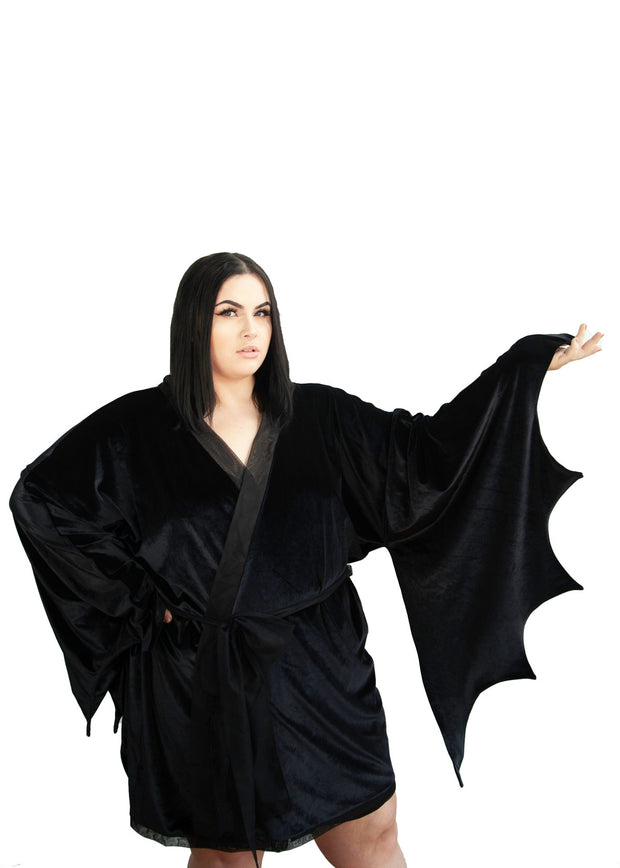 Velvet Bat Wing Kimono - Agashi Shop