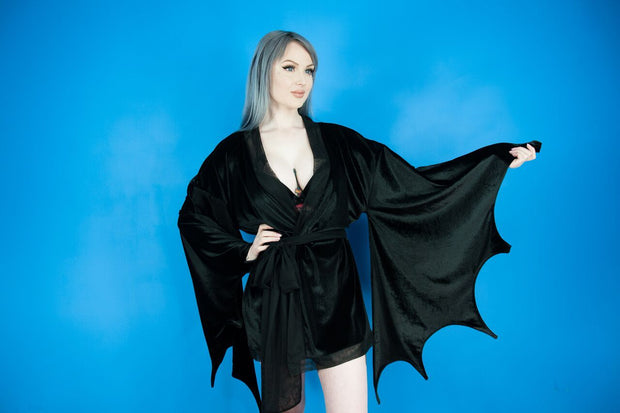 Velvet Bat Wing Kimono - Agashi Shop